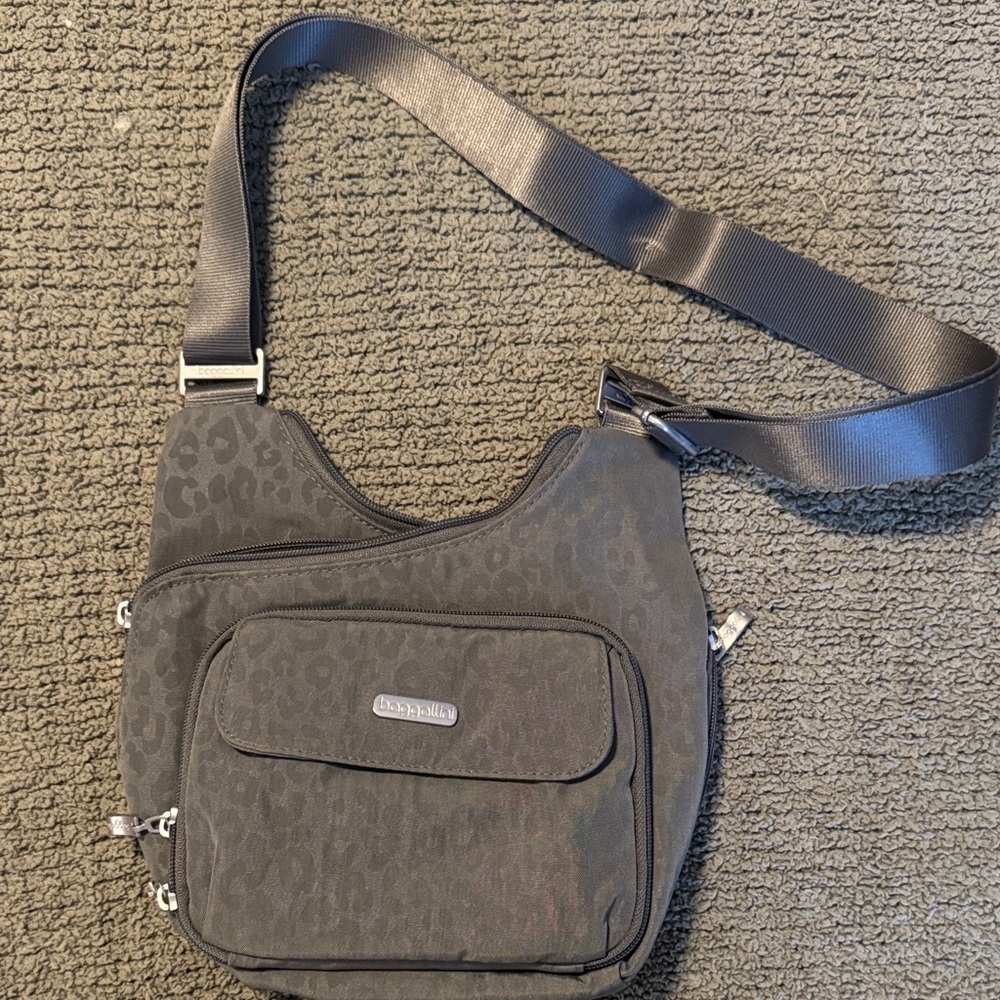 Battalion Leopard Print Black Crossbody Bag